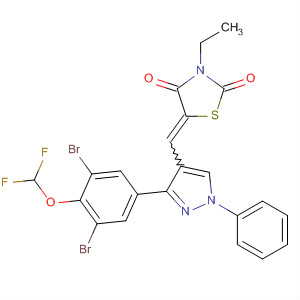910914-44-2  2,4-Thiazolidinedione,5-[[3-[3,5-dibromo-4-(difluoromethoxy)phenyl]-1-phenyl-1H-pyrazol-4-yl]methylene]-3-ethyl-