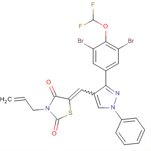 910914-46-4  2,4-Thiazolidinedione,5-[[3-[3,5-dibromo-4-(difluoromethoxy)phenyl]-1-phenyl-1H-pyrazol-4-yl]methylene]-3-(2-propenyl)-