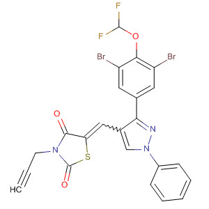 910914-47-5  2,4-Thiazolidinedione,5-[[3-[3,5-dibromo-4-(difluoromethoxy)phenyl]-1-phenyl-1H-pyrazol-4-yl]methylene]-3-(2-propynyl)-