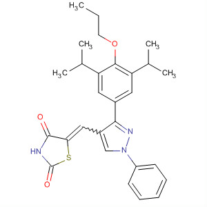 910914-54-4  2,4-Thiazolidinedione,5-[[3-[3,5-bis(1-methylethyl)-4-propoxyphenyl]-1-phenyl-1H-pyrazol-4-yl]methylene]-