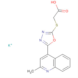 90074-53-6  Acetic acid, [[5-(2-methyl-4-quinolinyl)-1,3,4-oxadiazol-2-yl]thio]-,potassium salt