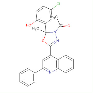 90074-72-9  1,3,4-Oxadiazole,3-acetyl-2-(5-chloro-2-hydroxyphenyl)-2,3-dihydro-2-methyl-5-(2-phenyl-4-quinolinyl)-