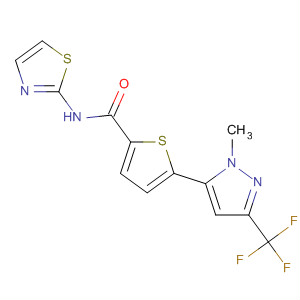 900865-56-7  2-Thiophenecarboxamide,5-[1-methyl-3-(trifluoromethyl)-1H-pyrazol-5-yl]-N-2-thiazolyl-