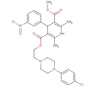 90095-95-7  3,5-Pyridinedicarboxylic acid,1,4-dihydro-2,6-dimethyl-4-(3-nitrophenyl)-,2-[4-(4-chlorophenyl)-1-piperazinyl]ethyl methyl ester
