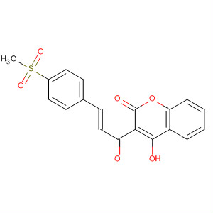90105-05-8  2H-1-Benzopyran-2-one,4-hydroxy-3-[3-[4-(methylsulfonyl)phenyl]-1-oxo-2-propenyl]-, (E)-