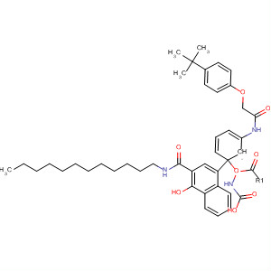 90128-79-3  Carbamic acid, [3-[[[4-(1,1-dimethylethyl)phenoxy]acetyl]amino]phenyl]-,3-[(dodecylamino)carbonyl]-4-hydroxy-1-naphthalenyl ester