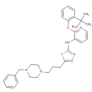 901301-90-4  3-Pyridinamine,2-[2-(1,1-dimethylethyl)phenoxy]-N-[5-[3-[4-(phenylmethyl)-1-piperazinyl]propyl]-1,3,4-thiadiazol-2-yl]-