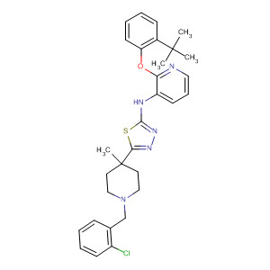 901301-95-9  3-Pyridinamine,N-[5-[1-[(2-chlorophenyl)methyl]-4-methyl-4-piperidinyl]-1,3,4-thiadiazol-2-yl]-2-[2-(1,1-dimethylethyl)phenoxy]-