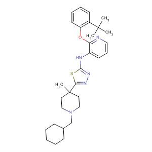 901302-05-4  3-Pyridinamine,N-[5-[1-(cyclohexylmethyl)-4-methyl-4-piperidinyl]-1,3,4-thiadiazol-2-yl]-2-[2-(1,1-dimethylethyl)phenoxy]-