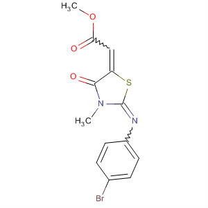 90137-06-7  Acetic acid,[2-[(4-bromophenyl)imino]-3-methyl-4-oxo-5-thiazolidinylidene]-, methylester