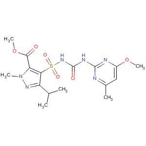 90185-25-4  1H-Pyrazole-5-carboxylic acid,4-[[[[(4-methoxy-6-methyl-2-pyrimidinyl)amino]carbonyl]amino]sulfonyl]-1-methyl-3-(1-methylethyl)-, methyl ester