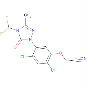 90208-88-1  Acetonitrile,[2,4-dichloro-5-[4-(difluoromethyl)-4,5-dihydro-3-methyl-5-oxo-1H-1,2,4-triazol-1-yl]phenoxy]-