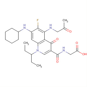 902120-64-3  Glycine,N-[[5-(acetylmethylamino)-7-(cyclohexylamino)-1-(1-ethylpropyl)-6-fluoro-1,4-dihydro-4-oxo-3-quinolinyl]carbonyl]-
