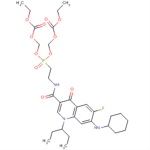 902121-17-9  2,4,6,8-Tetraoxa-5-phosphanonanedioic acid,5-[2-[[[7-(cyclohexylamino)-1-(1-ethylpropyl)-6-fluoro-1,4-dihydro-4-oxo-3-quinolinyl]carbonyl]amino]ethyl]-, diethyl ester, 5-oxide