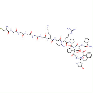 902141-23-5  Glycine,L-cysteinylglycylglycylglycylglycylglycyl-L-lysyl-D-ornithyl-L-arginyl-L-prolyl-(4R)-4-hydroxy-L-prolylglycyl-(2S)-2-cyclopentylglycyl-L-seryl-(3R)-1,2,3,4-tetrahydro-3-isoquinolinecarbonyl-2-cyclopentyl-, (2S)-