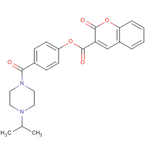 90230-83-4  2H-1-Benzopyran-3-carboxylic acid, 2-oxo-,4-[[4-(1-methylethyl)-1-piperazinyl]carbonyl]phenyl ester