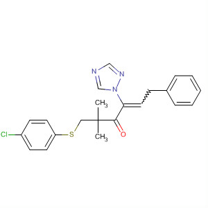 90239-85-3  4-Hexen-3-one,1-[(4-chlorophenyl)thio]-2,2-dimethyl-6-phenyl-4-(1H-1,2,4-triazol-1-yl)-