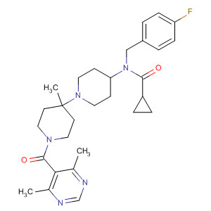 902472-81-5  Cyclopropanecarboxamide,N-[1'-[(4,6-dimethyl-5-pyrimidinyl)carbonyl]-4'-methyl[1,4'-bipiperidin]-4-yl]-N-[(4-fluorophenyl)methyl]-