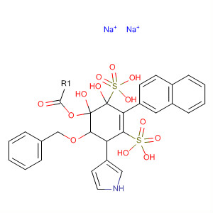 902486-94-6  3-Cyclohexene-1,2-diol,3-(2-naphthalenyl)-6-(phenylmethoxy)-5-(1H-pyrrol-3-yl)-, bis(hydrogensulfate) (ester), disodium salt, (1S,2R,5R,6R)-