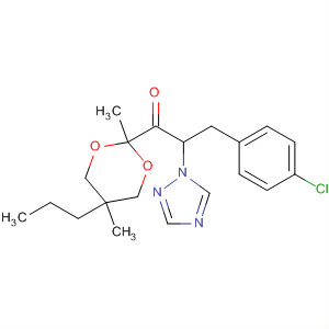 90258-10-9  1-Propanone,3-(4-chlorophenyl)-1-(2,5-dimethyl-5-propyl-1,3-dioxan-2-yl)-2-(1H-1,2,4-triazol-1-yl)-
