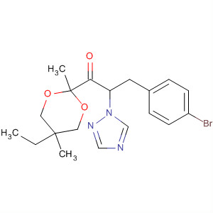 90258-29-0  1-Propanone,3-(4-bromophenyl)-1-(5-ethyl-2,5-dimethyl-1,3-dioxan-2-yl)-2-(1H-1,2,4-triazol-1-yl)-