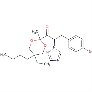 90258-39-2  1-Propanone,3-(4-bromophenyl)-1-(5-butyl-5-ethyl-2-methyl-1,3-dioxan-2-yl)-2-(1H-1,2,4-triazol-1-yl)-