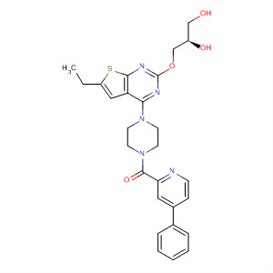 902766-38-5  Piperazine,1-[2-[(2R)-2,3-dihydroxypropoxy]-6-ethylthieno[2,3-d]pyrimidin-4-yl]-4-[(4-phenyl-2-pyridinyl)carbonyl]-