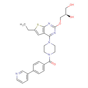 902766-56-7  Piperazine,1-[2-[(2R)-2,3-dihydroxypropoxy]-6-ethylthieno[2,3-d]pyrimidin-4-yl]-4-[4-(3-pyridinyl)benzoyl]-