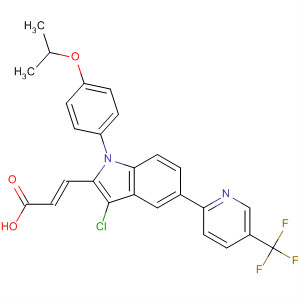 902771-85-1  2-Propenoic acid,3-[3-chloro-1-[4-(1-methylethoxy)phenyl]-5-[5-(trifluoromethyl)-2-pyridinyl]-1H-indol-2-yl]-, (2E)-