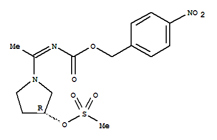 90505-34-3  Carbamic acid,N-[1-[(3R)-3-[(methylsulfonyl)oxy]-1-pyrrolidinyl]ethylidene]-,(4-nitrophenyl)methyl ester