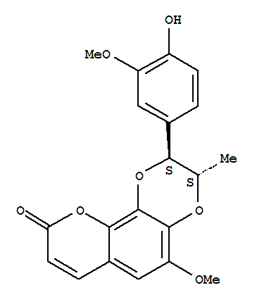 90523-83-4  9H-Pyrano[2,3-f]-1,4-benzodioxin-9-one,2,3-dihydro-2-(4-hydroxy-3-methoxyphenyl)-5-methoxy-3-methyl-, (2S,3S)-