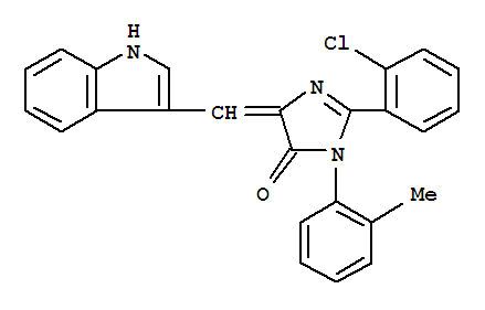 91481-45-7  4H-Imidazol-4-one,2-(2-chlorophenyl)-3,5-dihydro-5-(1H-indol-3-ylmethylene)-3-(2-methylphenyl)-