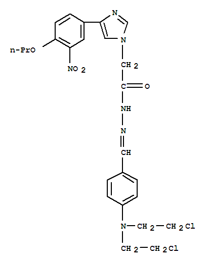 93637-68-4  1H-Imidazole-1-aceticacid, 4-(3-nitro-4-propoxyphenyl)-,2-[[4-[bis(2-chloroethyl)amino]phenyl]methylene]hydrazide