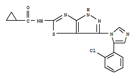 937037-96-2  Cyclopropanecarboxamide,N-[3-[5-(2-chlorophenyl)-1H-imidazol-1-yl]-1H-pyrazolo[3,4-d]thiazol-5-yl]-
