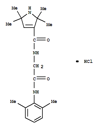 94528-65-1  1H-Pyrrole-3-carboxamide,N-[2-[(2,6-dimethylphenyl)amino]-2-oxoethyl]-2,5-dihydro-2,2,5,5-tetramethyl-,hydrochloride (1:1)