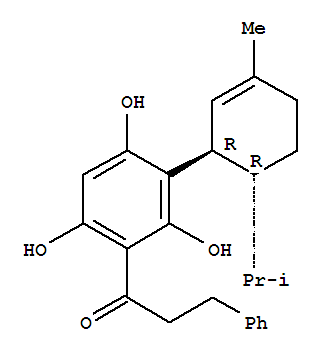 94530-80-0  1-Propanone,3-phenyl-1-[2,4,6-trihydroxy-3-[(1R,6R)-3-methyl-6-(1-methylethyl)-2-cyclohexen-1-yl]phenyl]-