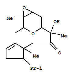 94818-03-8  3,11-Epoxycyclopenta[5,6]cycloundec[1,2-b]oxiren-5(2H)-one,1a,3,4,6,6a,7,8,10,11,11a-decahydro-4-hydroxy-4,6a,11a-trimethyl-7-(1-methylethyl)-,(1aR,3S,4S,6aS,7S,11R,11aS)- (9CI)