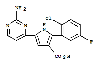 951784-17-1  1H-Pyrrole-3-carboxylicacid, 5-(2-amino-4-pyrimidinyl)-2-(2-chloro-5-fluorophenyl)-