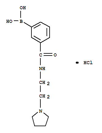 957061-03-9  Boronic acid,B-[3-[[[2-(1-pyrrolidinyl)ethyl]amino]carbonyl]phenyl]-, hydrochloride (1:1)