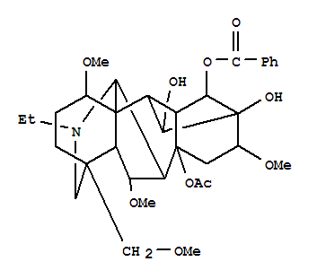 96681-55-9  Aconitane-8,12,13,14-tetrol,20-ethyl-1,6,16-trimethoxy-4-(methoxymethyl)-, 8-acetate 14-benzoate, (1a,6a,12b,14a,16b)- (9CI)