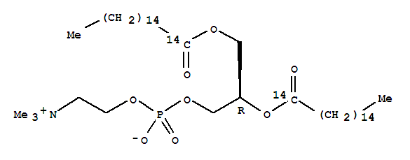 97423-96-6  3,5,9-Trioxa-4-phosphapentacosan-1-aminium-10-14C,4-hydroxy-N,N,N-trimethyl-10-oxo-7-[(1-oxohexadecyl-1-14C)oxy]-, inner salt,4-oxide, (7R)- (9CI)