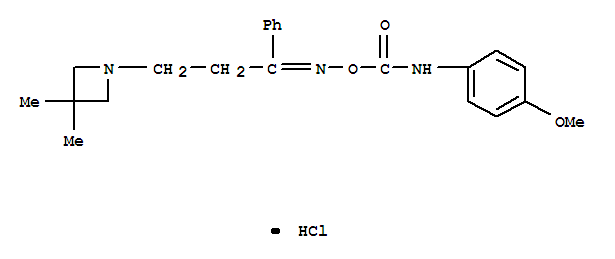 97670-12-7  1-Propanone,3-(3,3-dimethyl-1-azetidinyl)-1-phenyl-,O-[[(4-methoxyphenyl)amino]carbonyl]oxime, monohydrochloride (9CI)