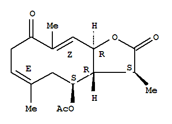 99102-52-0  Cyclodeca[b]furan-2,9(3H,4H)-dione,4-(acetyloxy)-3a,5,8,11a-tetrahydro-3,6,10-trimethyl-, (3S,3aR,4S,6E,10Z,11aR)-