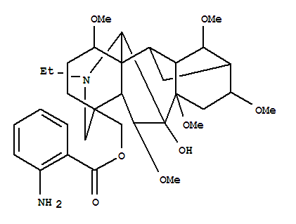 99815-78-8  Aconitane-4-methanol,20-ethyl-7-hydroxy-1,6,8,14,16-pentamethoxy-, a-(2-aminobenzoate), (1a,6b,14a,16b)- (9CI)