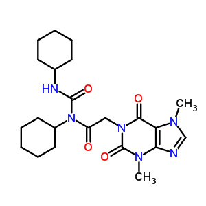 169563-66-0  N-cyclohexyl-N-(cyclohexylcarbamoyl)-2-(3,7-dimethyl-2,6-dioxo-2,3,6,7-tetrahydro-1H-purin-1-yl)acetamide