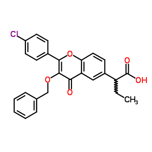 173469-90-4  2-[3-(benzyloxy)-2-(4-chlorophenyl)-4-oxo-4H-chromen-6-yl]butanoic acid