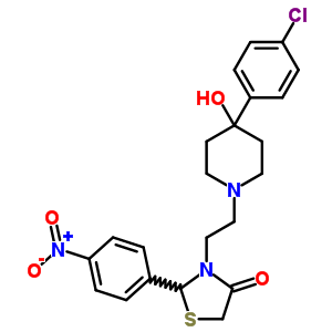 182188-89-2  3-{2-[4-(4-chlorophenyl)-4-hydroxypiperidin-1-yl]ethyl}-2-(4-nitrophenyl)-1,3-thiazolidin-4-one