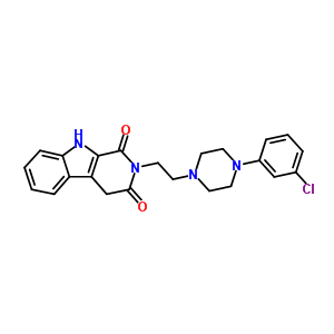 184691-41-6  2-{2-[4-(3-chlorophenyl)piperazin-1-yl]ethyl}-4,9-dihydro-1H-beta-carboline-1,3(2H)-dione