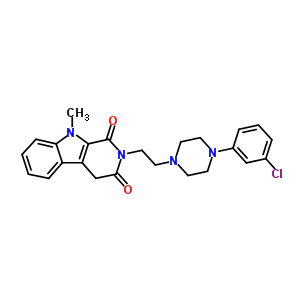 184691-44-9  2-{2-[4-(3-chlorophenyl)piperazin-1-yl]ethyl}-9-methyl-4,9-dihydro-1H-beta-carboline-1,3(2H)-dione