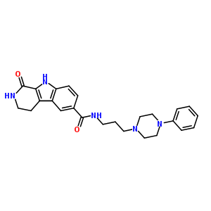 184691-71-2  1-oxo-N-[3-(4-phenylpiperazin-1-yl)propyl]-2,3,4,9-tetrahydro-1H-beta-carboline-6-carboxamide